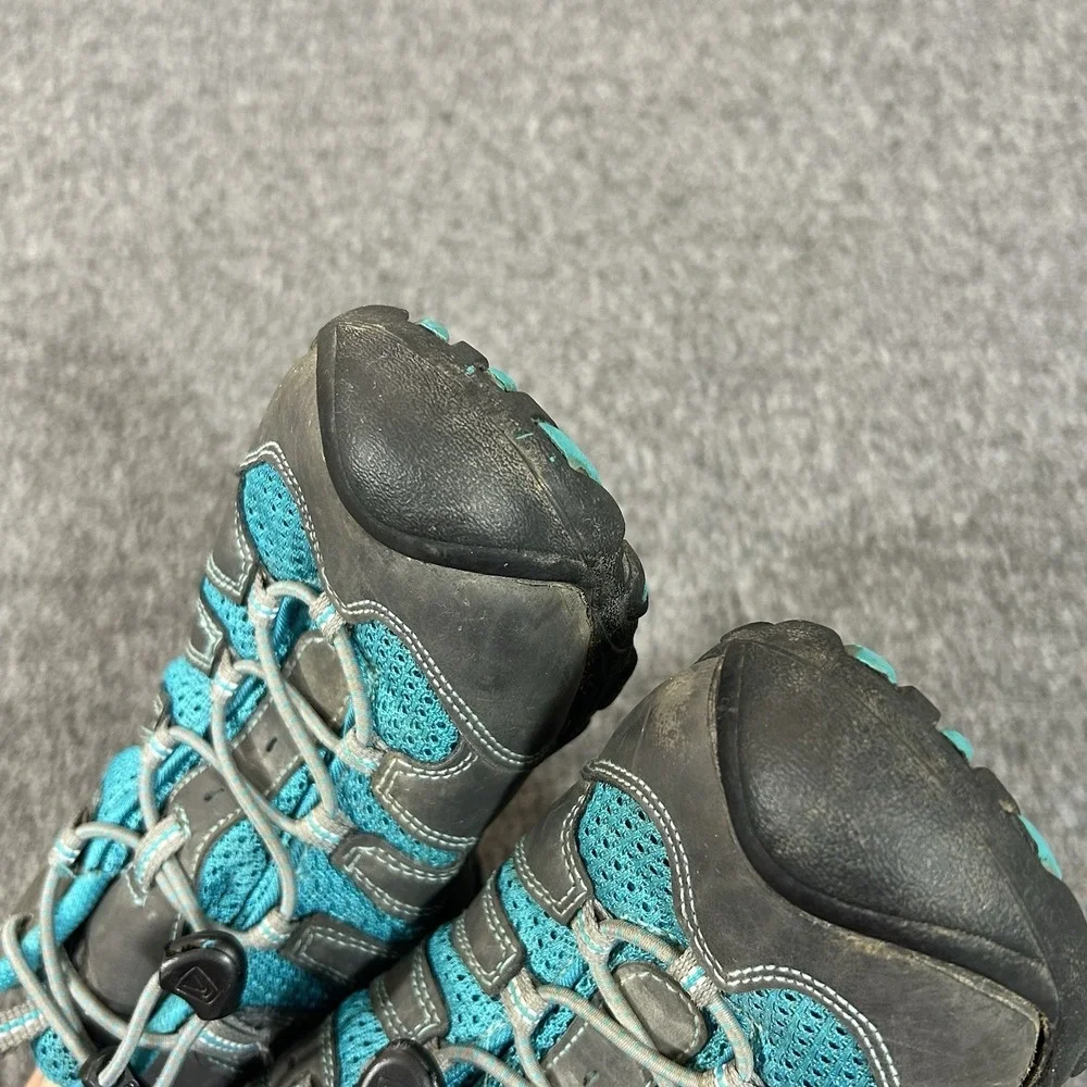 Keen Shoes Youth Size 4 Koven Low Hiking Walking Teal Gray Waterproof